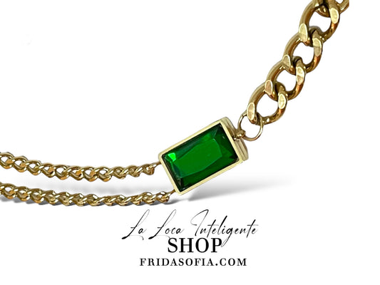 Miss CEO 18k Gold Emerald Jewelry Set