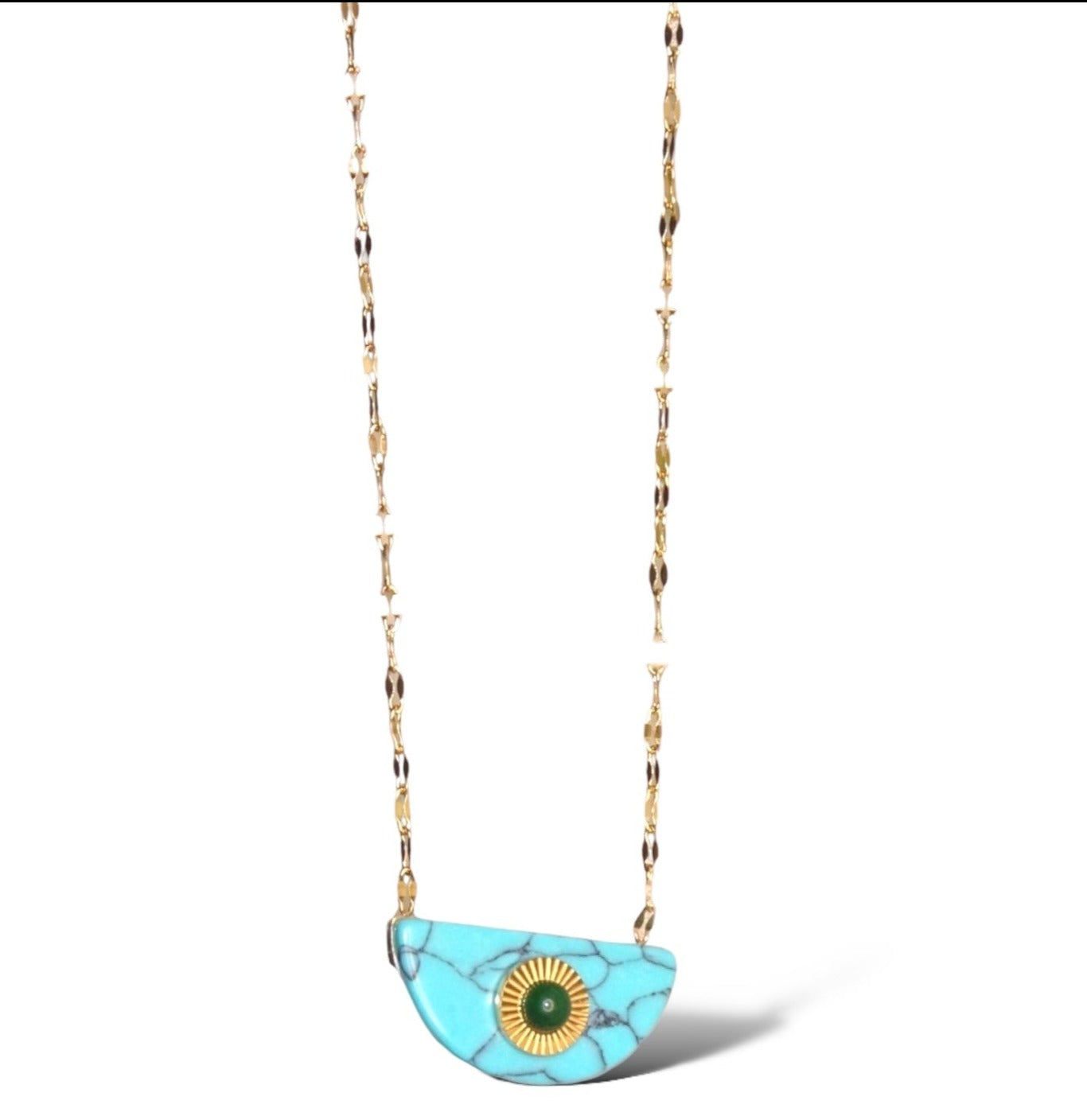 18k Gold Turquoise Necklace