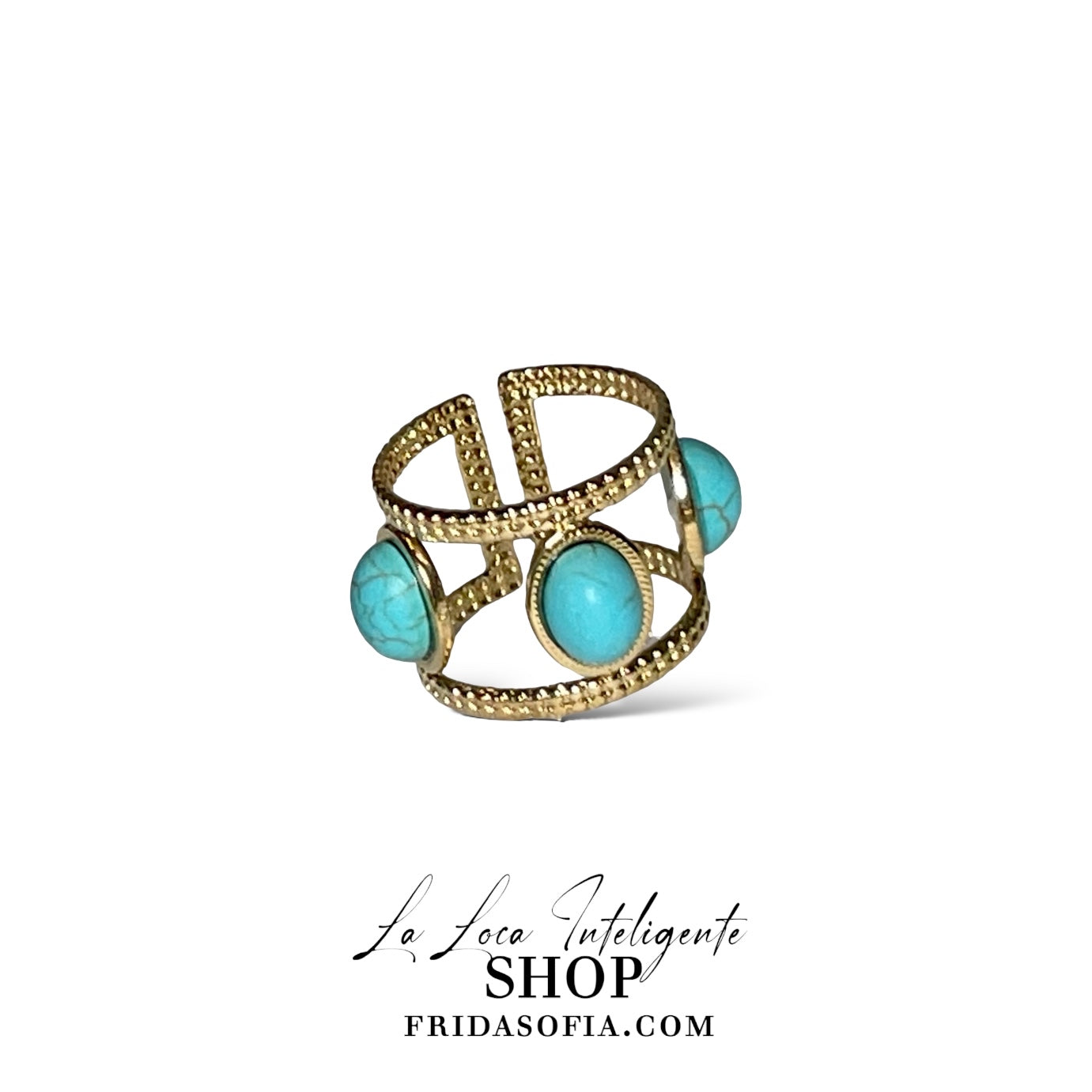 18k Golden Turquoise Strength Ring