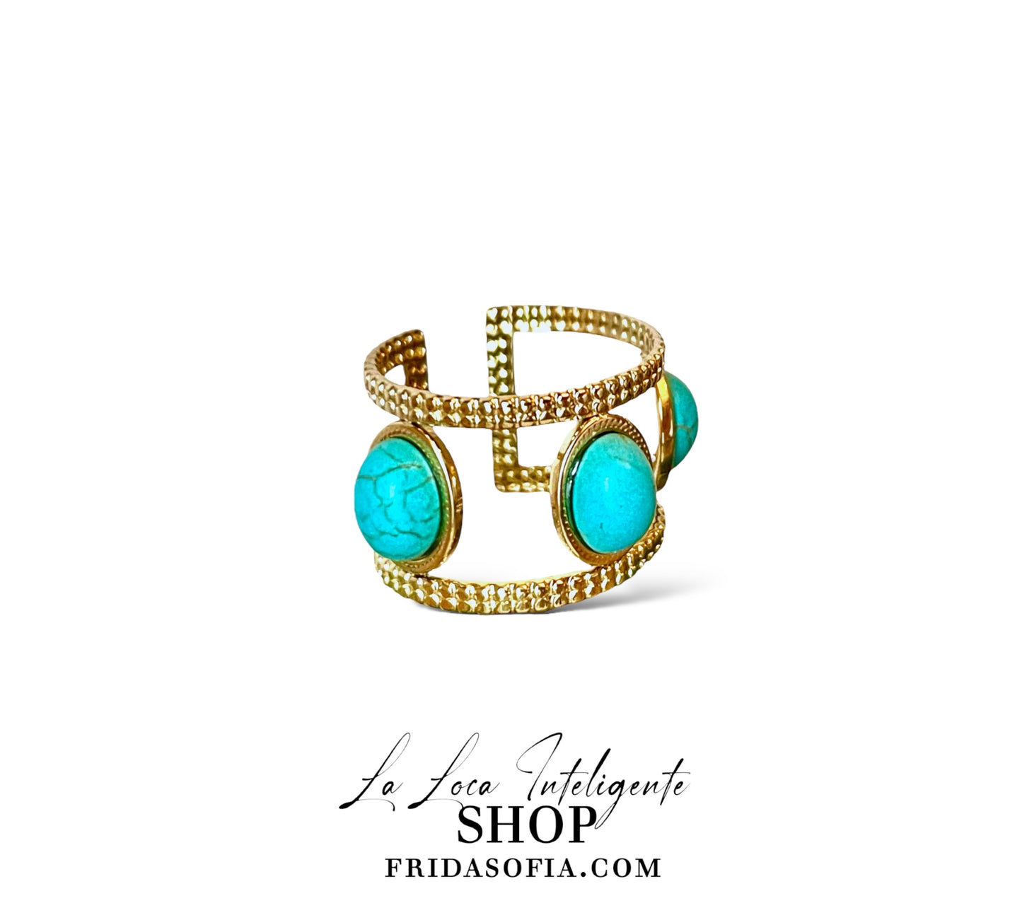 18k Golden Turquoise Strength Ring