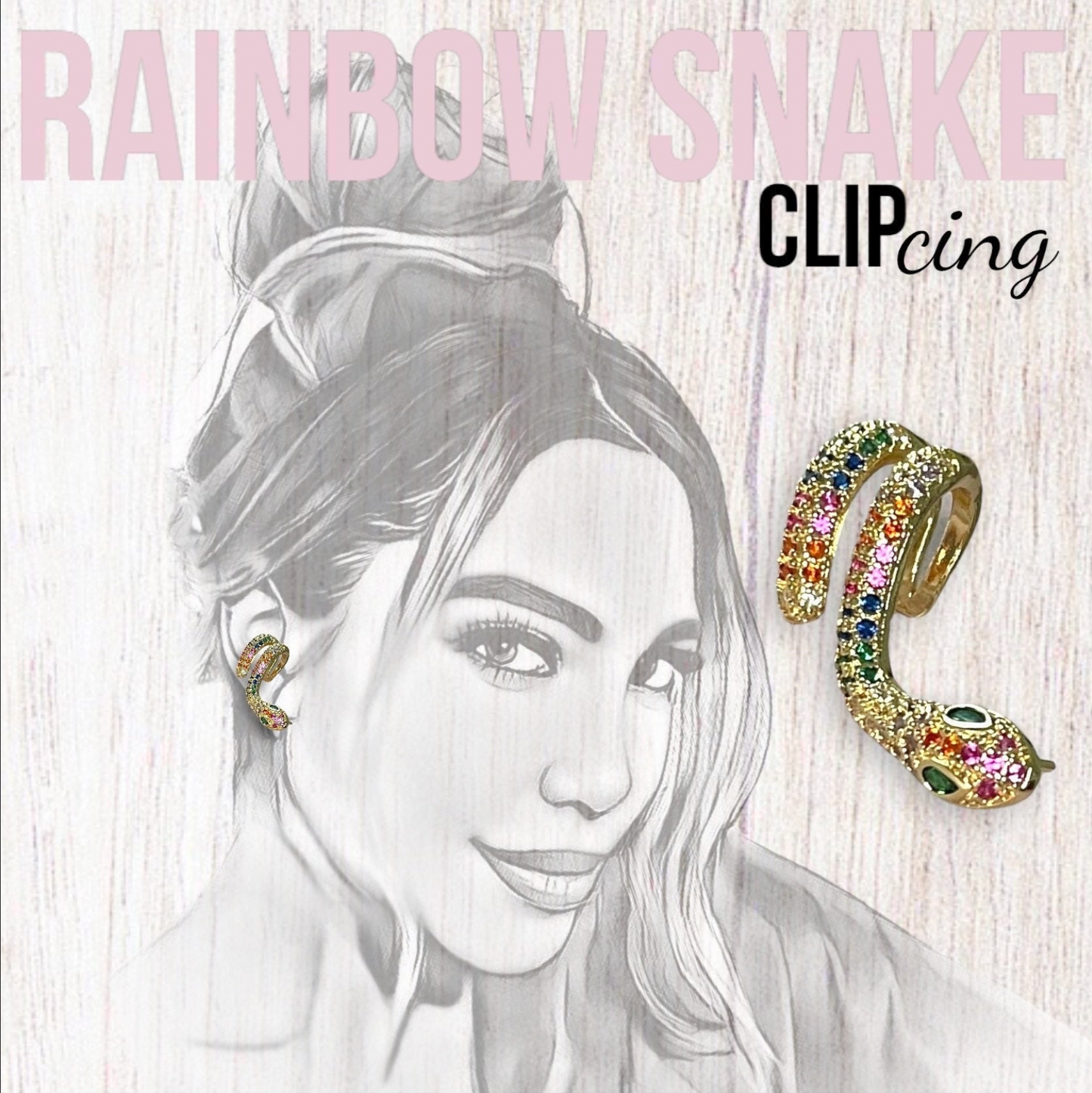 Rainbow Snake Ear CLIPcing