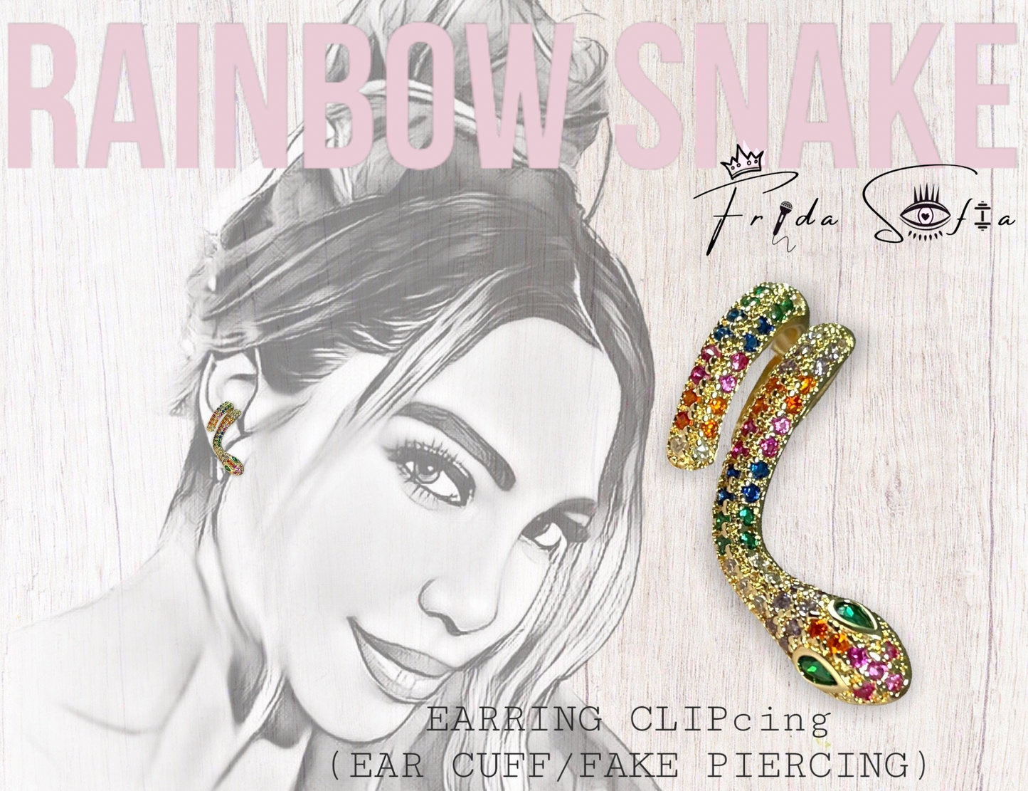 Rainbow Snake Ear CLIPcing