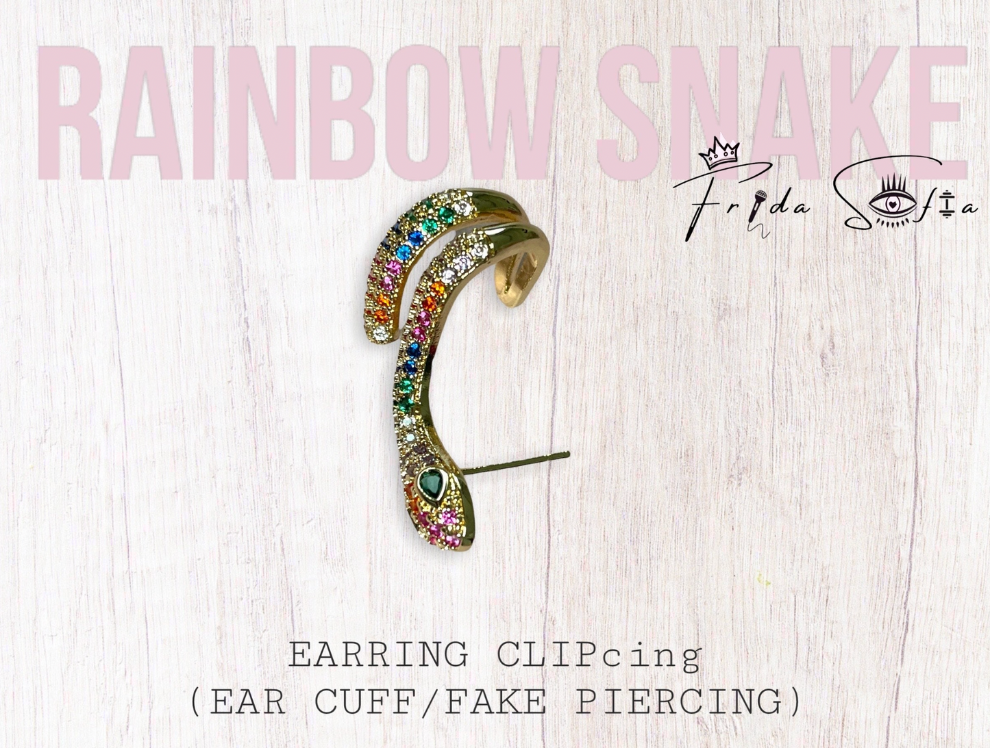 Clip de oreja de serpiente arcoíris